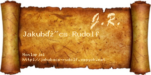 Jakubács Rudolf névjegykártya